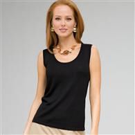 Scoop Neck Shell x0085, Black, medium