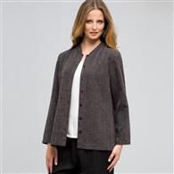 3/4 Sleeve Relaxed Jacket x0069, Black & Sugar, medium