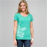 Short Sleeve Crew Neck x0085, seagrass & white, medium