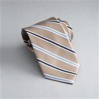 Striped Silk Tie x0027, Taupe, medium